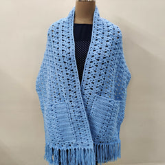 Cornflower Blue Shawl (Crochet)