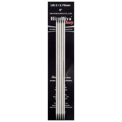 HiyaHiya Stainless Steel Double Point Needles 6" (Sizes 0 to 10)