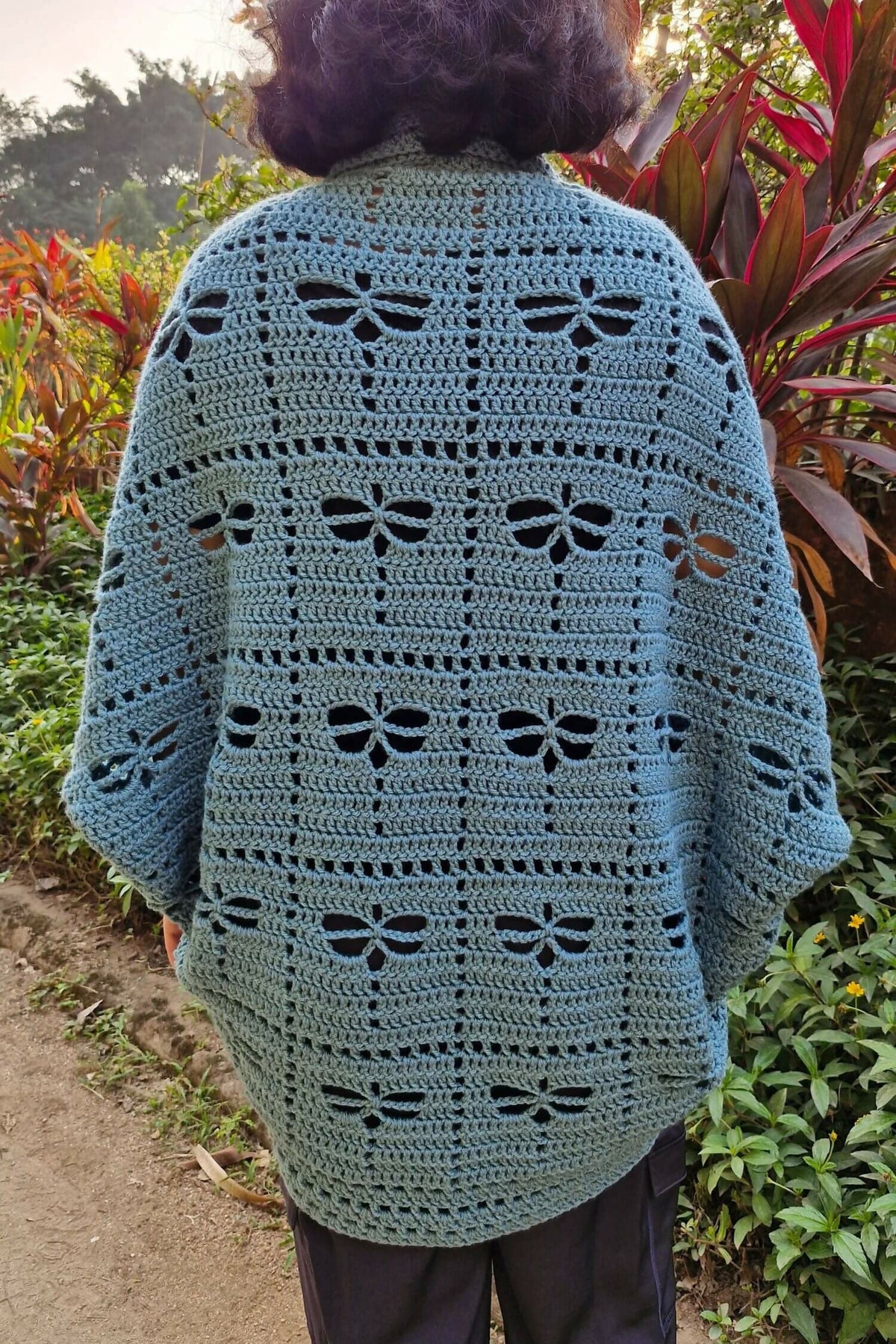 Dragonfly Garden Shrug (Crochet)